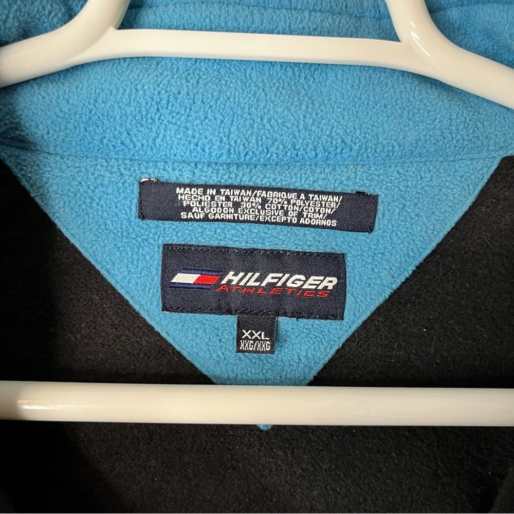 Vintage Hilfiger Athletics Polyester/Cotton Blend 1/4 Zip Pullover Jacket XXL